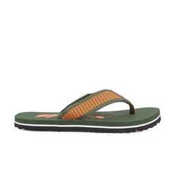 Sparx Men Olive Green & Orange Printed Thong Flip-Flops image 2