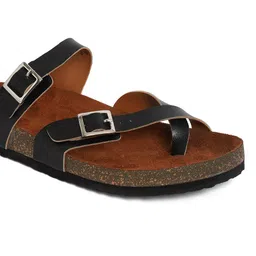 MOZAFIA One Toe Flats With Buckle Detail image 4