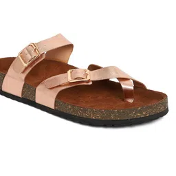 MOZAFIA One Toe Flats With Buckle Detail image 5