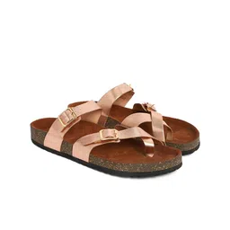 MOZAFIA One Toe Flats With Buckle Detail image 3