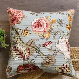 Clasiko Green & Red 2 Pcs Floral Square Cushion Covers image 3