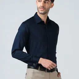 THE FORMAL CLUB Men Signature Placket & French Cuff Regular Fit Solid Shirt image 3