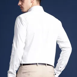 Hancock Men Solid Wrinkle Resistant Stretchable Slim Fit Formal Shirt image 5