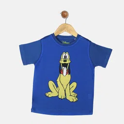 YK Disney Boys Blue Pluto Printed Round Neck T-shirt-image-40