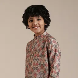 Manyavar Boys Printed Regular Kurta with Pyjamas image 4