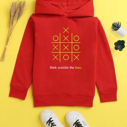 NUSYL Unisex Kids Red Printed Hooded Sweatshirt-picture-8