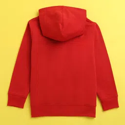 NUSYL Unisex Kids Red Printed Hooded Sweatshirt image 2