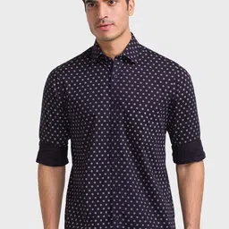 ColorPlus Tailored Fit Micro Disty Printed Pure Cotton Casual Shirt-picture-27