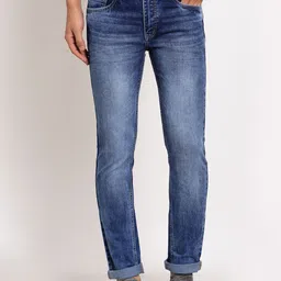 FEVER Men Blue Slim Fit Light Fade Stretchable Jeans-picture-36