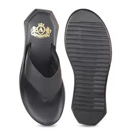 ATESBER by Inc.5 Men Black Leather Comfort Sandals image 2