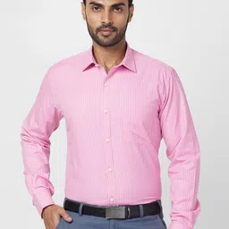 Park Avenue Slim Fit Grid Tattersall Checks Opaque Checked Formal Shirt-image-71