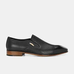 Lafattio Men Textured Leather Slip-On Shoes image 5