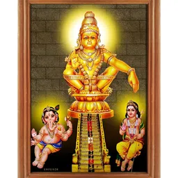 EMPEROR ART GALLERY Brown & Red God Swamy Ayyappan Wooden Wall Photo Frame-picture-24