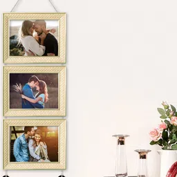 Art Street Set Of 3 Beige Solid Wall Hanging Photo Frames-picture-28