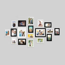 Art Street Set Of 18 Black & White Solid Wall Photo Frames image 2