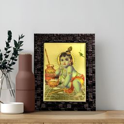Hawai Black & 24K Gold Plated Self Designed Wooden Rectangular Wall Photo Frame-picture-42