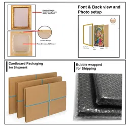 Hawai Gold Toned Wooden Ashta Laxmi Shree Wall Photo Frames image 4