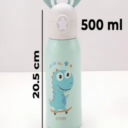 Kuber Industries Green Stainless Steel Printed Water Bottle 500 ml image 2