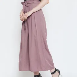 La Zoire Women Pink Flared Palazzos image 3