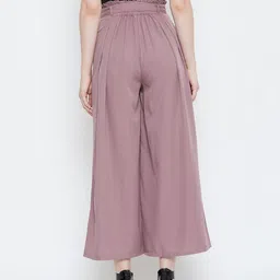 La Zoire Women Pink Flared Palazzos image 4