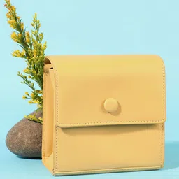 HAUTE SAUCE by Campus Sutra Women Yellow PU Structured Sling Bag-picture-19