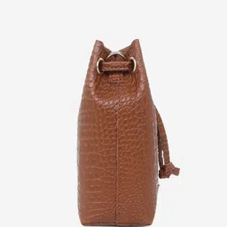 Black Spade Textured Bucket Sling Bag image 5