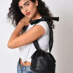 HAUTE SAUCE by  Campus Sutra PU Structured Hobo Bag-picture-26