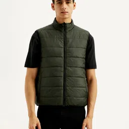 levi's Men's Solid Green puffer Jacket image 1