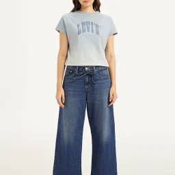 levi's Women's Blue XL Straight Fit Mid Rise Jeans image 3