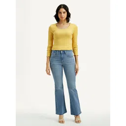 levi's Women's 726 Med Indigo Flared Fit High Rise Jeans-picture-39