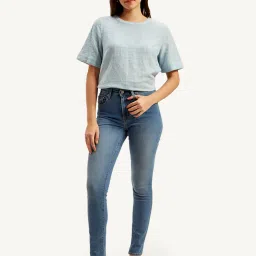 levi's Women's 721 Blue Skinny Fit High Rise Jeans image 2
