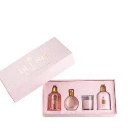 Carlton London Set Of 4 Blush Body Lotion & Gel EDP & Candle Gift Set-430ml-picture-29