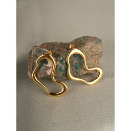 Palmonas Womens Waterproof and Anti Tarnish Irregular Wave Drop Earrings image 1