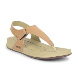 Aqualite Women Tan Textured Open Toe Flats image 1