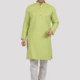 Maharaja Ethnic Motif Woven Design Regular Straight Kurta with Pyjamas-image-38