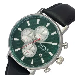 Timex Men Brass Dial & Leather Straps Analogue Chronograph Watch TWEG20023-EX image 2