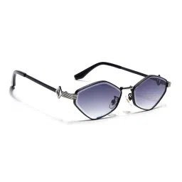 Voyage Unisex Irregular Grey Lens Black Frame Sunglasses - MG7521 (52)-picture-10