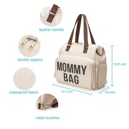 dravina Diaper Bag for Moms with Large 14-Compartment Storage, Insulated Pockets, Shoe Compartment, Waterproof Baby Bag | Premium Leather Shoulder Strap for On-the-Go Moms, 40cm image 3