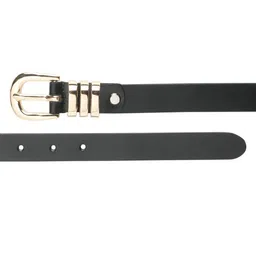 teakwood leathers Women Leather Belt with Round Gold Buckle | Adjustable Pin Buckle | 20 mm Slim Fit Paired with Jeans, Trousers, Dress | T_BT_W_47_GLBL_P image 3