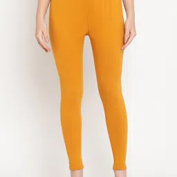 TAG 7 Women Mustard Yellow Pack of 2 Solid Straight-Fit Ankle Length Leggings-image-29