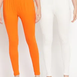 TAG 7 Women Pack Of 2 Solid Ankle-Length Comfort Fit Leggings-image-48