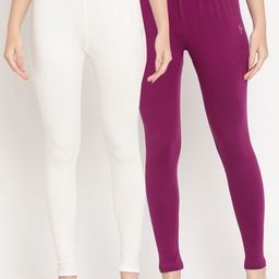 TAG 7 Women Pack Of 2 Solid Ankle Length Leggings-picture-32