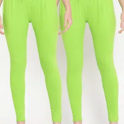 TAG 7 Pack of 2 Lime Green Ankle Length Leggings-image-71