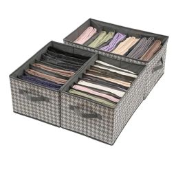 House of Quirk Wardrobe Clothes Drawer Organizer With Handle Grey (Set of 3)-image-39