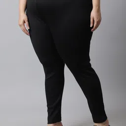 TAG 7 Women Plus size Black Solid Ankle-length Leggings image 3