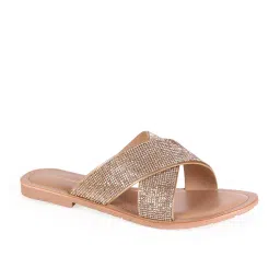 CAMLEE COMFORT Gold Shimmer Glam Cross Flats-picture-23