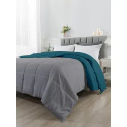 Razzai Reversible Microfiber Ac Room Teal & Grey 100 Gsm Comforter|Single Bed image 1