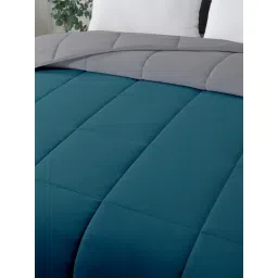 Razzai Reversible Microfiber Ac Room Teal & Grey 100 Gsm Comforter|Single Bed image 3