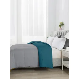 Razzai Reversible Microfiber Ac Room Teal & Grey 100 Gsm Comforter|Single Bed image 4