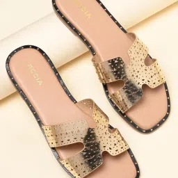 ROCIA By Regal Gold Women Laser Cut H Flats-picture-17